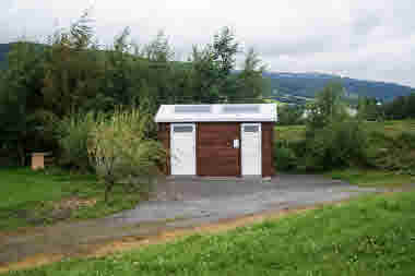 Solar-powered Toilet house